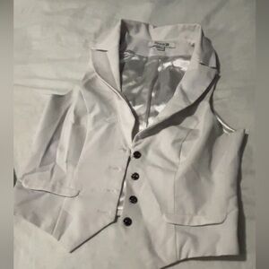 Forever 21 Elegant White Satin Lined Blazer